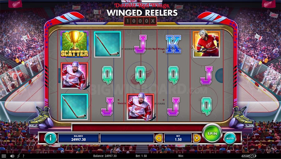 Detroit Red Wings Winged Reelers slot